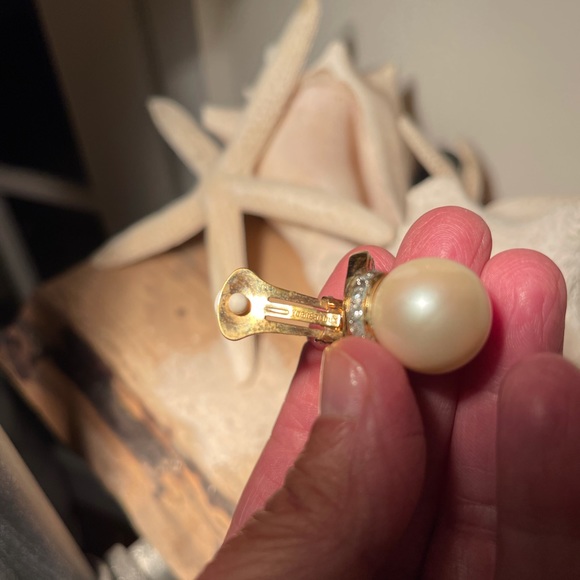 Pearl & Rhinestone earrings - Picture 8 of 8